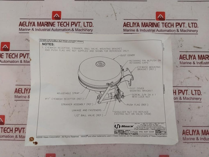 Haws 9102 Stainless Steel Dust Cover 0002080227.D Rev. 3