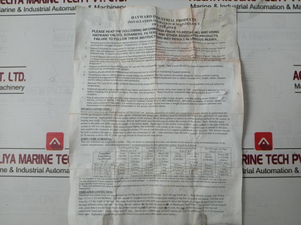 Hayward Lb404 Strainer Flow Valve Mfg P/N 11198