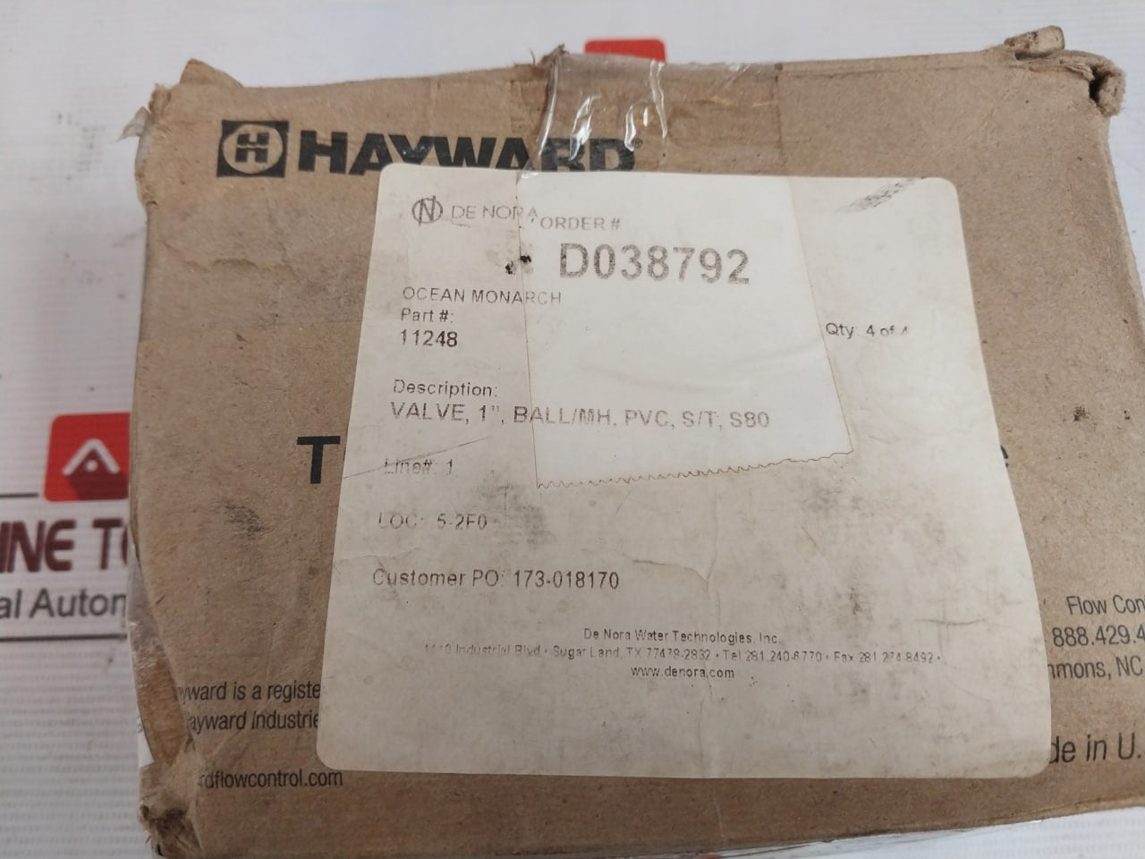 Hayward Tbh1100Astv0000 True Union Ball Valve 1710301245 A018 D038792
