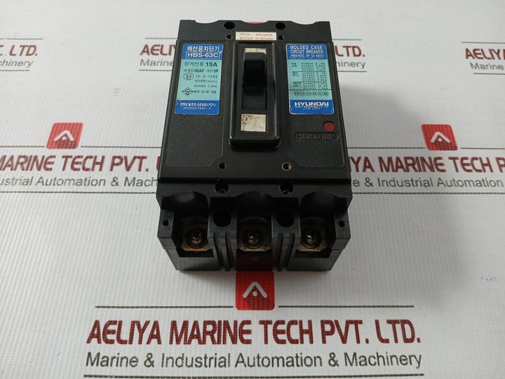 Hbs-63C Hyundai 3-pole Molded Case Circuit Breaker 15A