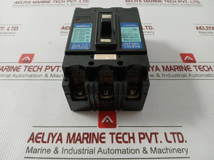 Hbs-63C Hyundai 3-pole Molded Case Circuit Breaker 15A