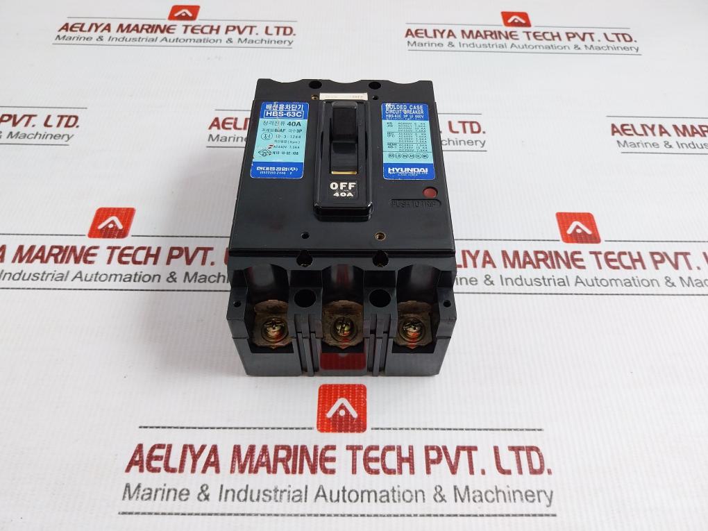 Hbs-63C Hyundai 3P Molded Case Circuit Breaker 660V