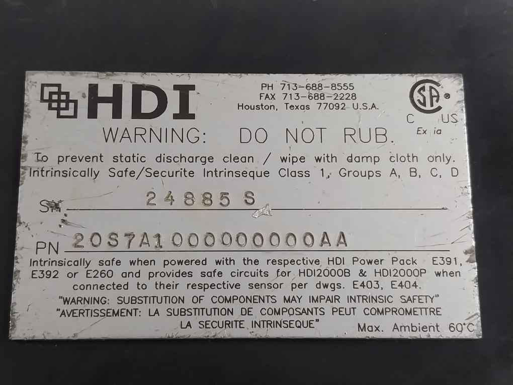 Hdi 20s7a1000000000aa Pressure Gauge 0–900/1100 Bar