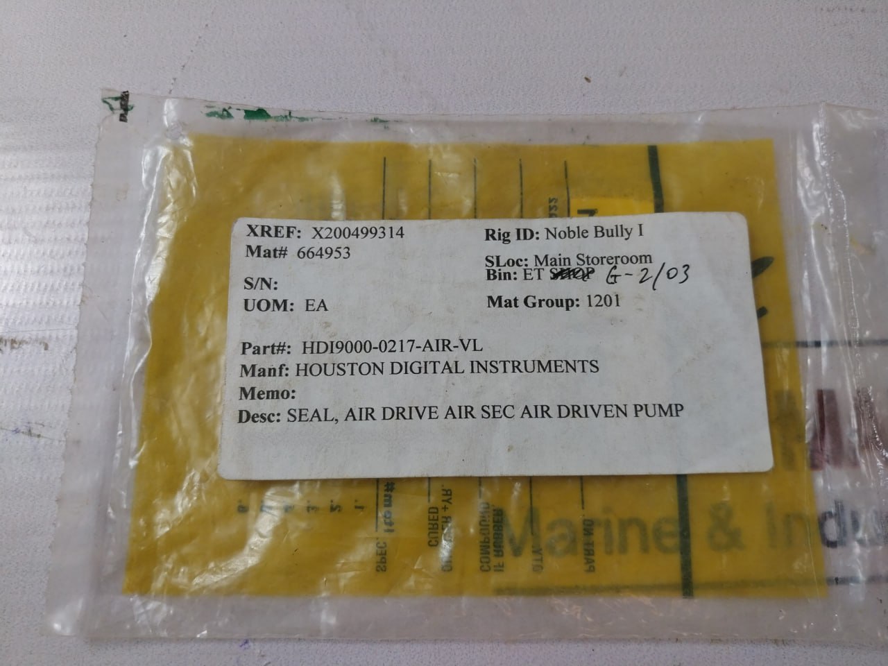 Hdi Hdi9000-0217-air-vl Seal Ring Air Driven Pump Kit 80037708