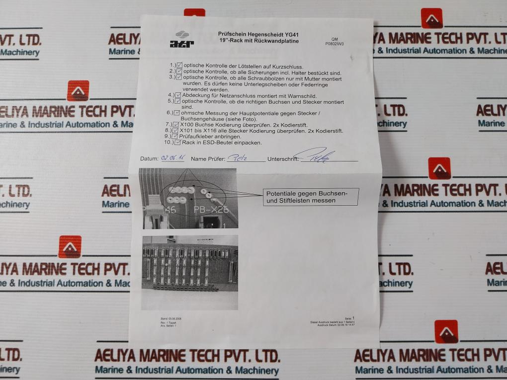 Hegenscheidt Mfd YG41 Module Rack with Backpanel