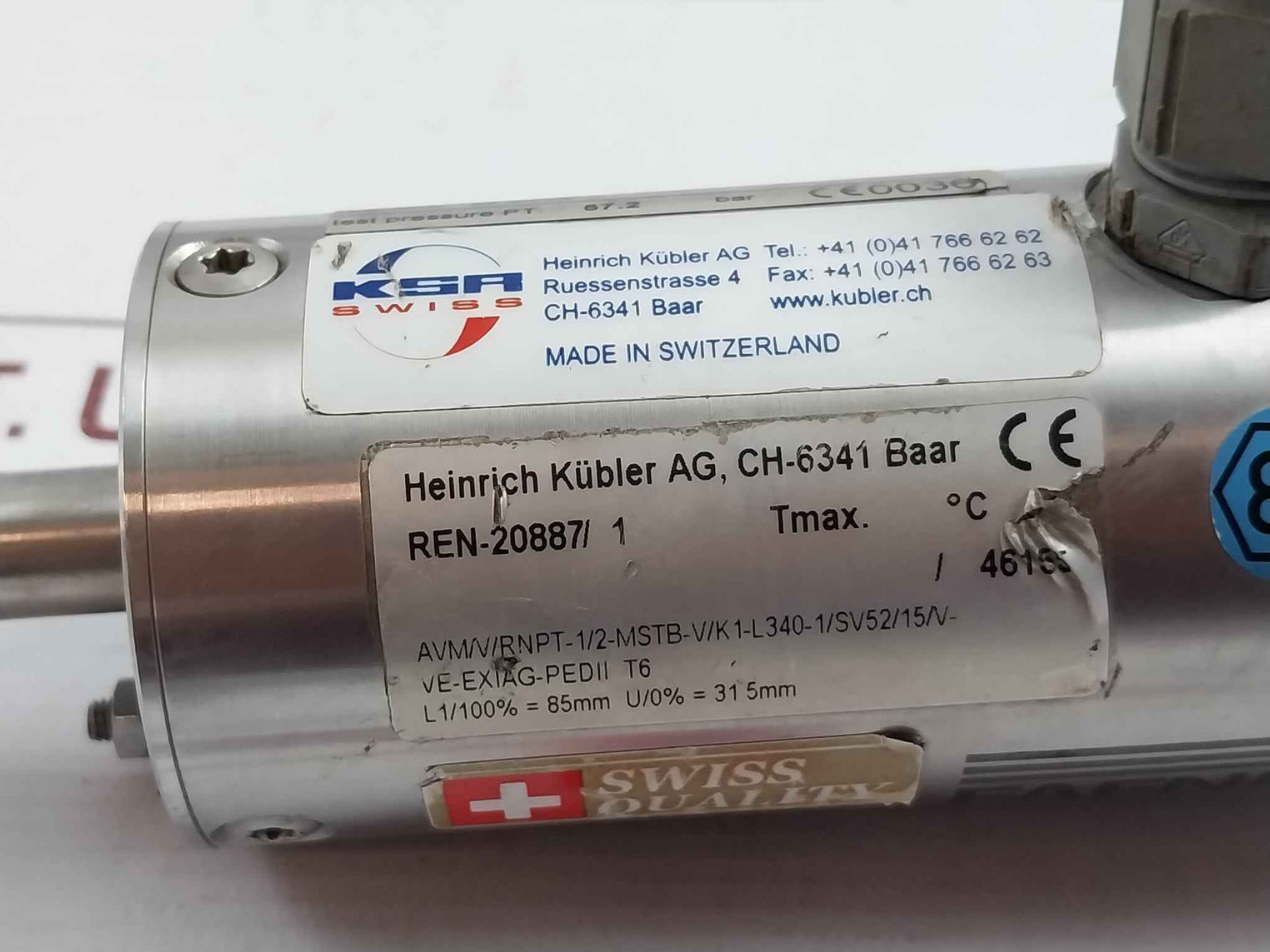 Heinrich Kubler Ren-20887/1 Temperature Sensor 0/40 Bar Ip68 30V 1W 200 Ma