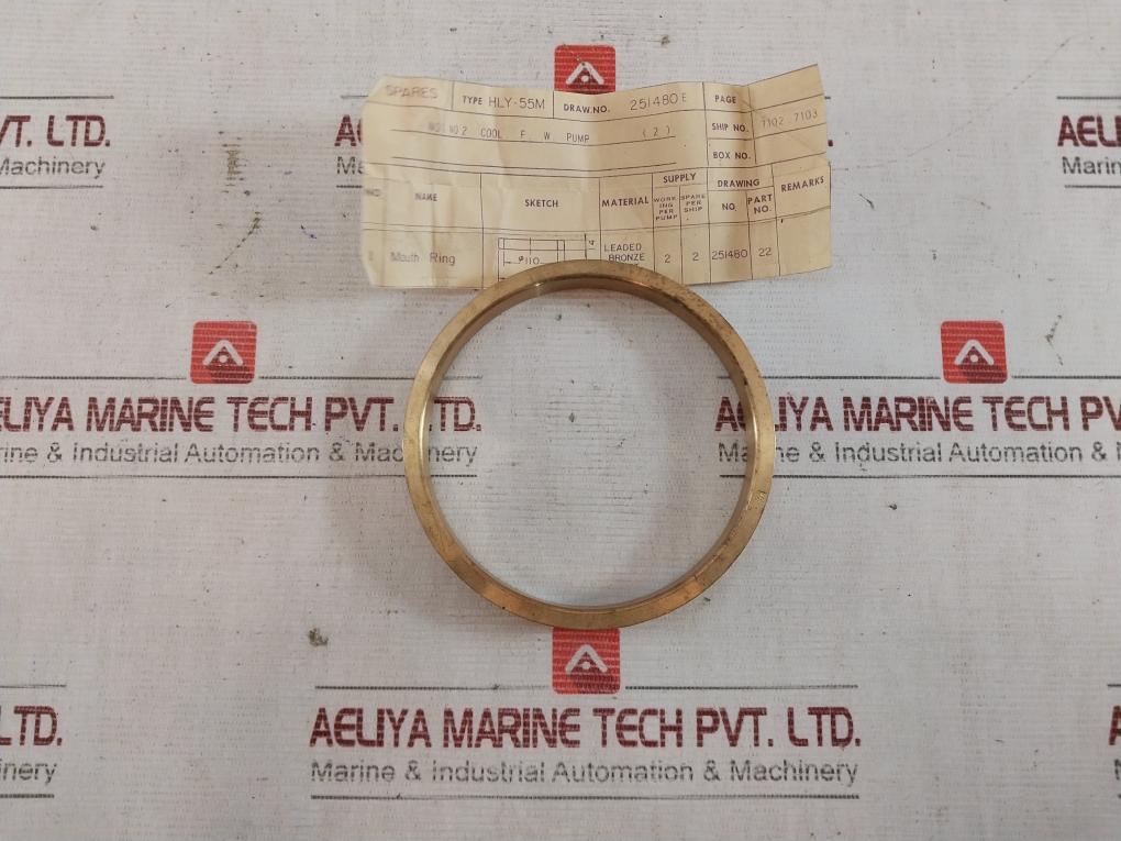 Heishin Hly-55M Mouth Ring For Cool F.W. Pump 22, 251480 E