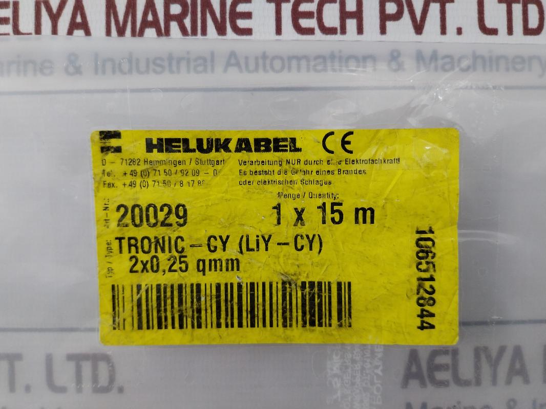 Helukabel Tronic-cy (Liy-cy) Cable 500V 15-meter 2X0,25 Qmm