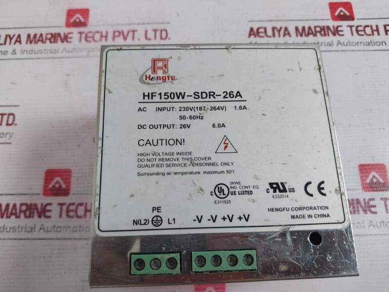 Hengfu Hf150W-sdr-26A Switching Power Supply 26V 6.0A 50-60Hz E311925/E232014
