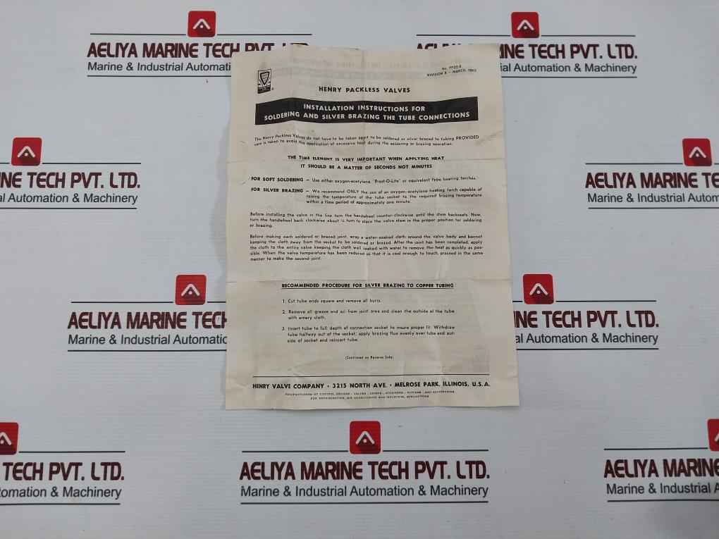 Henry 6298 Packless Valve Pp20-51 2217842