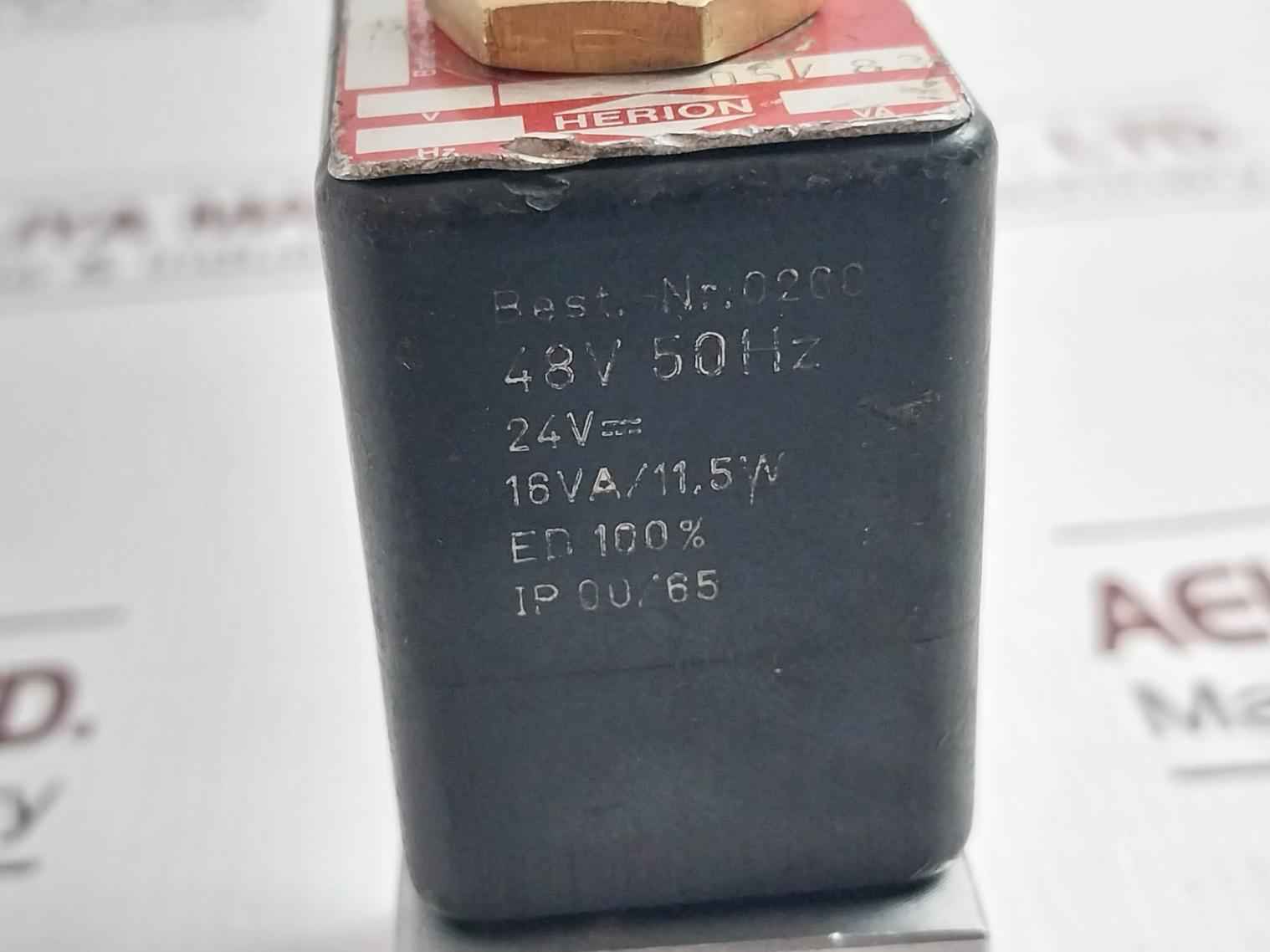 Herion 9212000 Solenoid Valve 24v Acdc 16 Va/11.5 W 3.2a