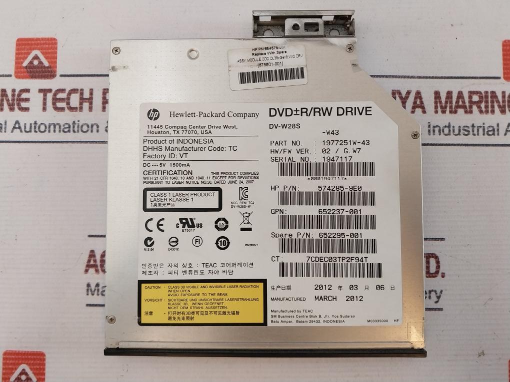 Hewlett-packard Dv-w28S Compact Disc Drive