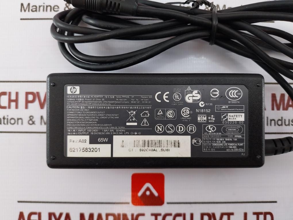 Hewlett-packard Ppp009L Ac Adapter Pa-1650-02H 18.5V 3.5A 65W