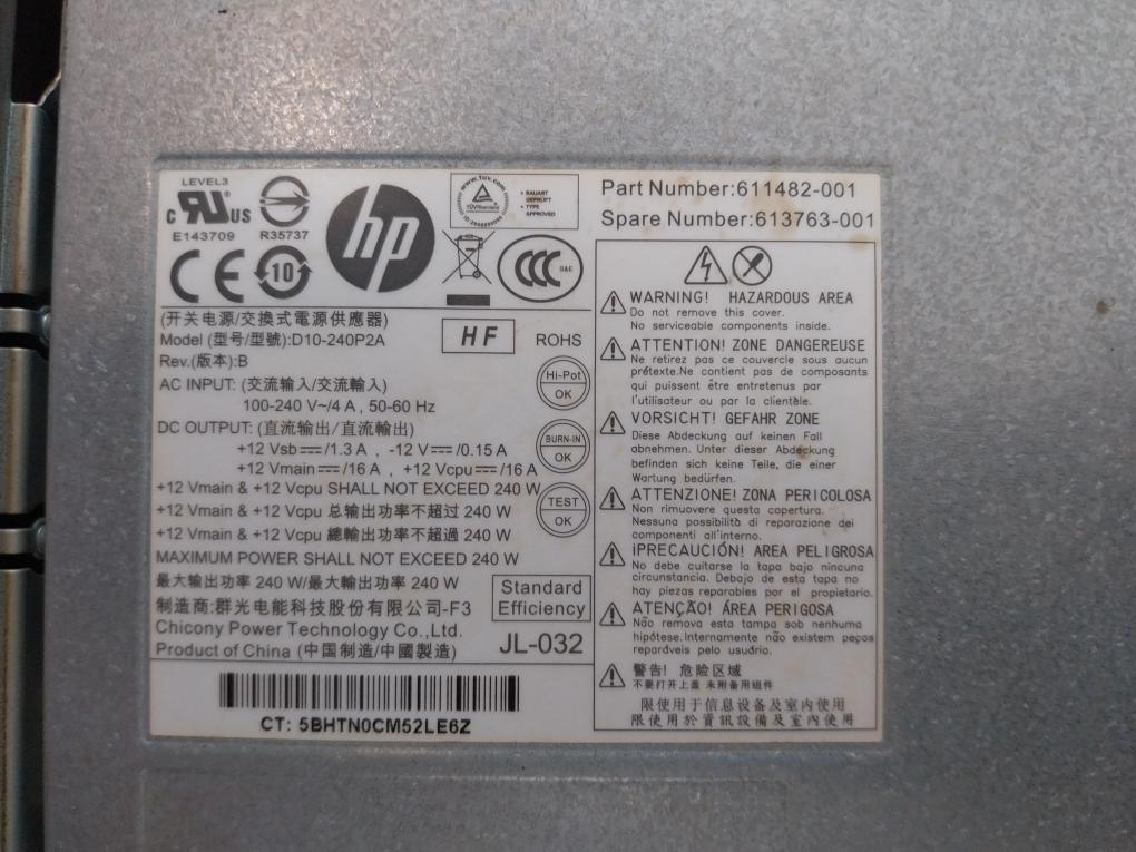 Hewlett-packard D10-240p2a Hp Compaq Elite 8300 Sff Pc Rev-b