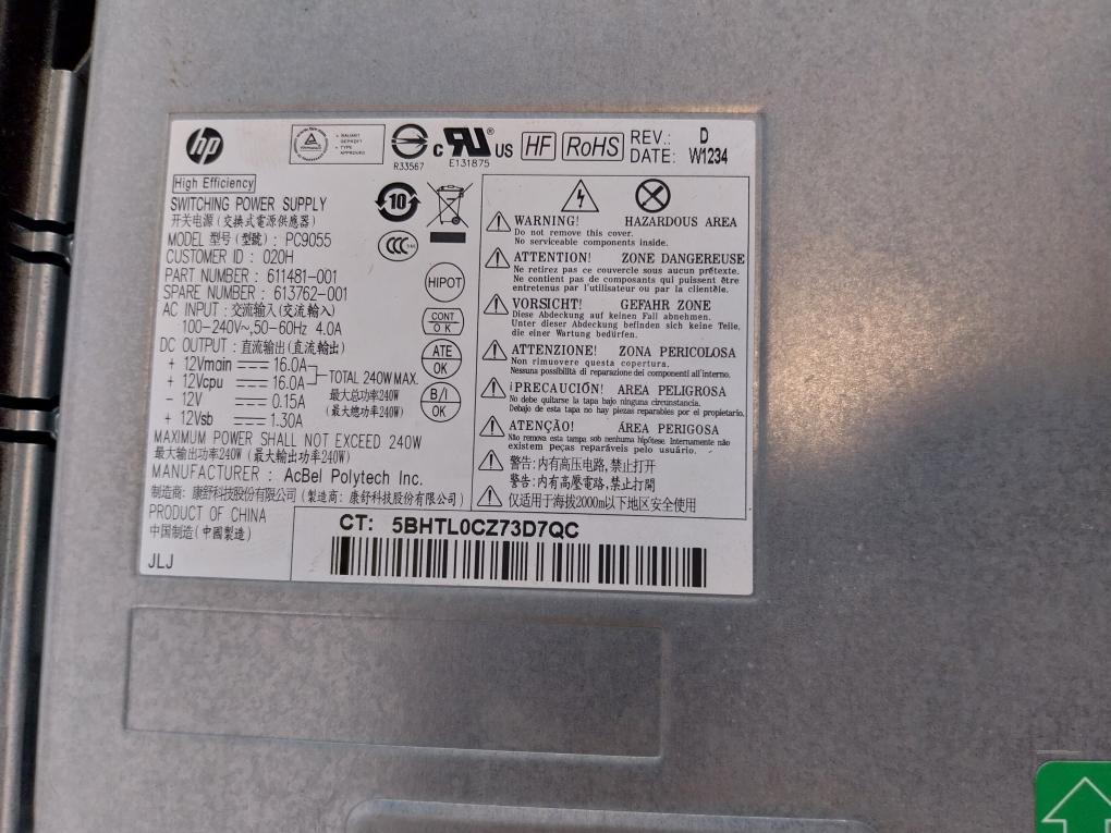 Hewlett-Packard TPC-F007-SF HP Compaq 8200 Elite Small From Factor