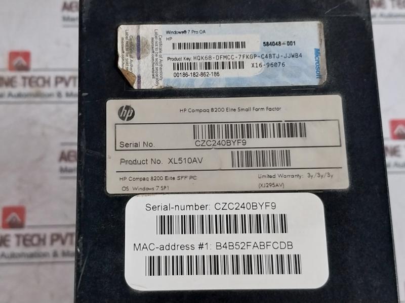 Hewlett-packard Tpc-f007-sf Hp Compaq 8200 Elite Small From Factor (Xj295Av)