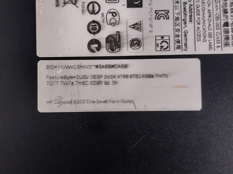 Hewlett-packard Tpc-f007-sf Hp Compaq 8200 Elite Small From Factor (Xj295Av)