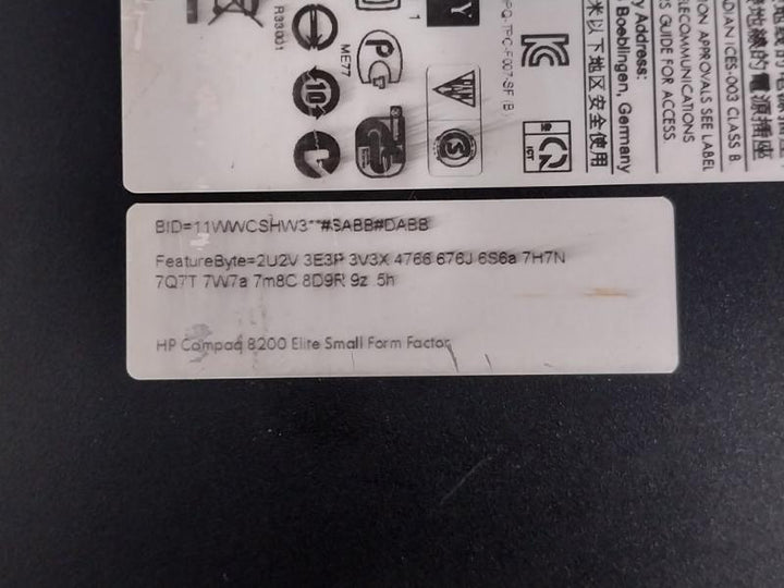 Hewlett-packard Tpc-f007-sf Hp Compaq 8200 Elite Small From Factor (Xj295Av)