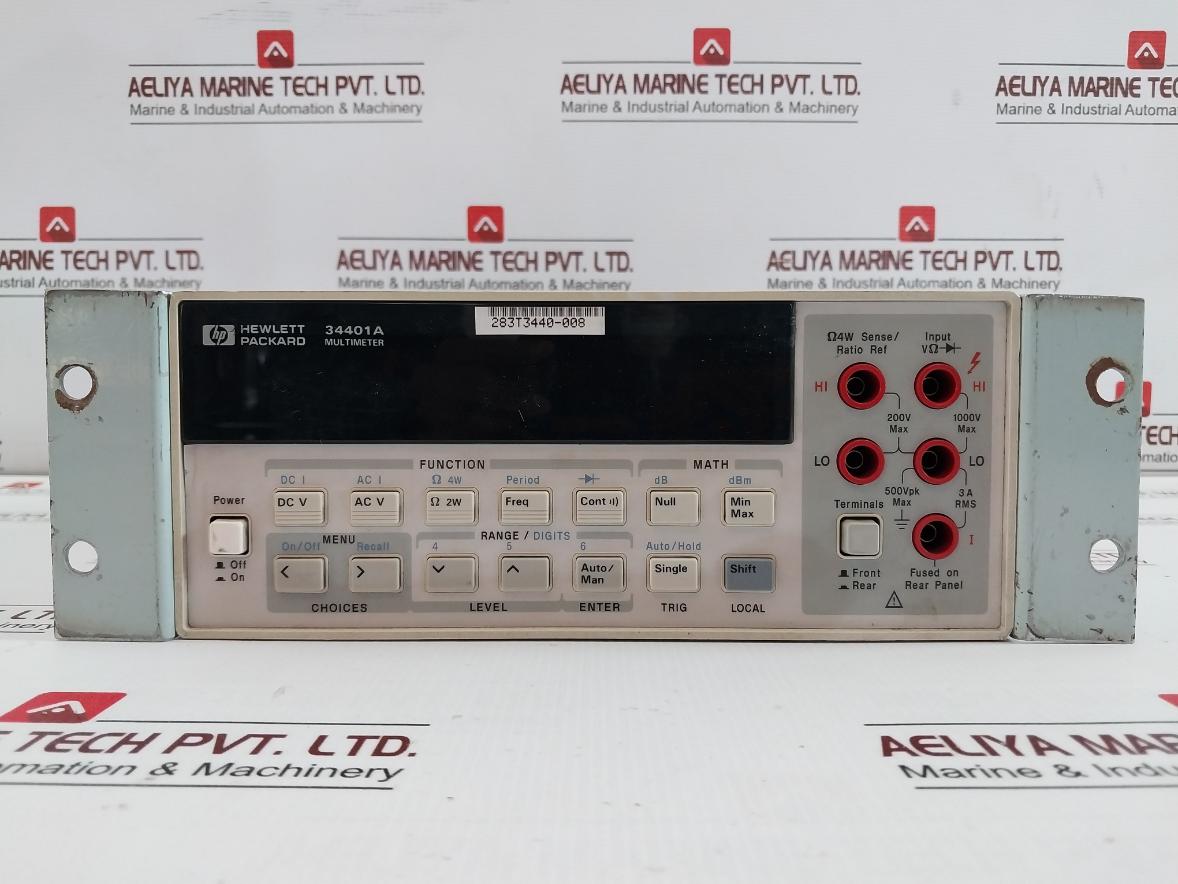 Hewlett Packard 34401A Digital Multimeter 283T3440-008 45–440 Hz 25 Va