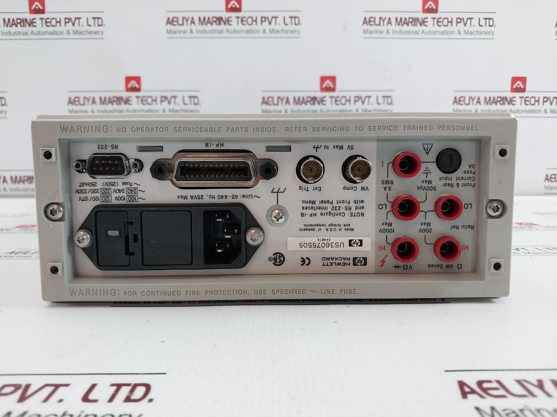 Hewlett Packard 34401A Digital Multimeter 283T3440-008 45–440 Hz 25 Va