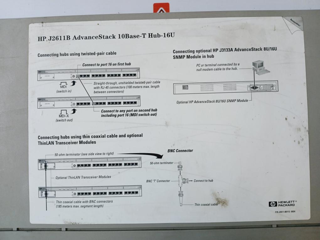 Hewlett Packard Hp J2611B Advancestack Hub-16U 10 Base-t