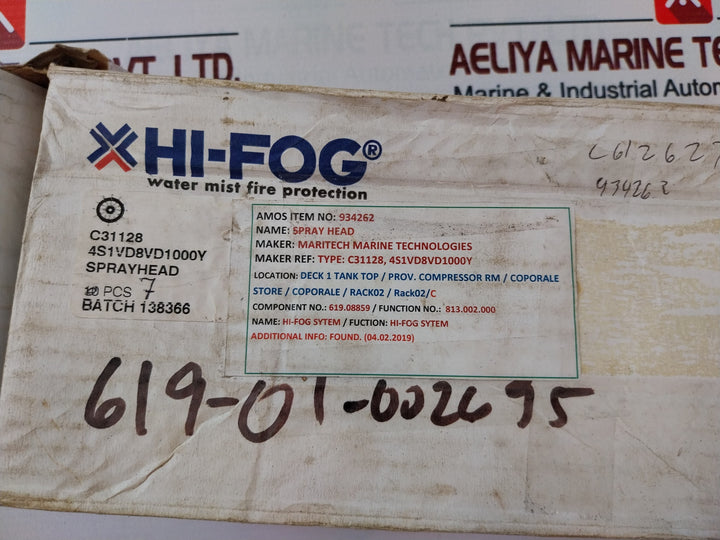 Hi-fog C31128, 4S1Vd8Vd1000Y Spray Head 934262