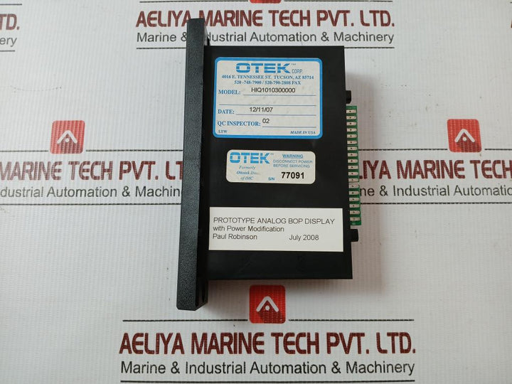 Hi-q101-030-0000-a1 Digital Bar Graph Display 0-6000 Psi Otek