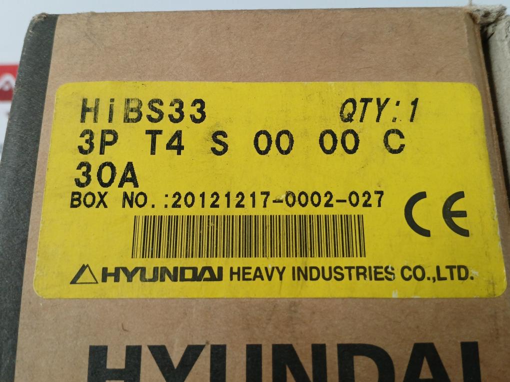 Hibs 33 Molded Case Circuit Breaker Hyundai Ac220/240V 50/60Hz
