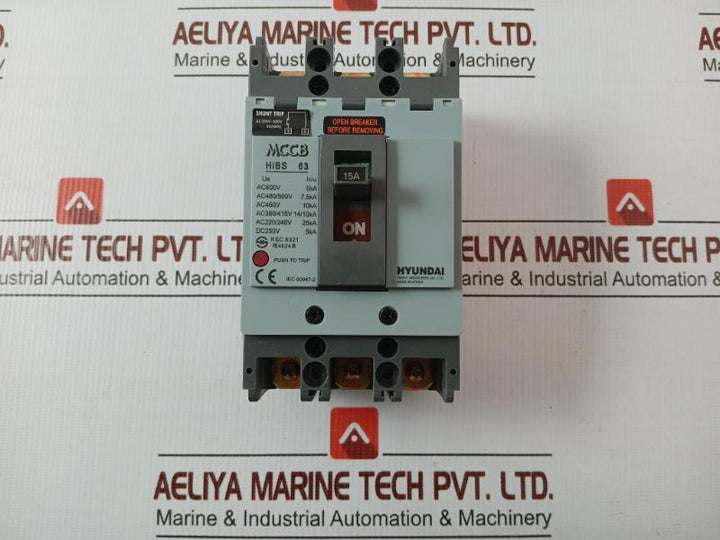 Hibs 63 Molded Case Circuit Breaker Ac200V-480V 50/60Hz Hyundai