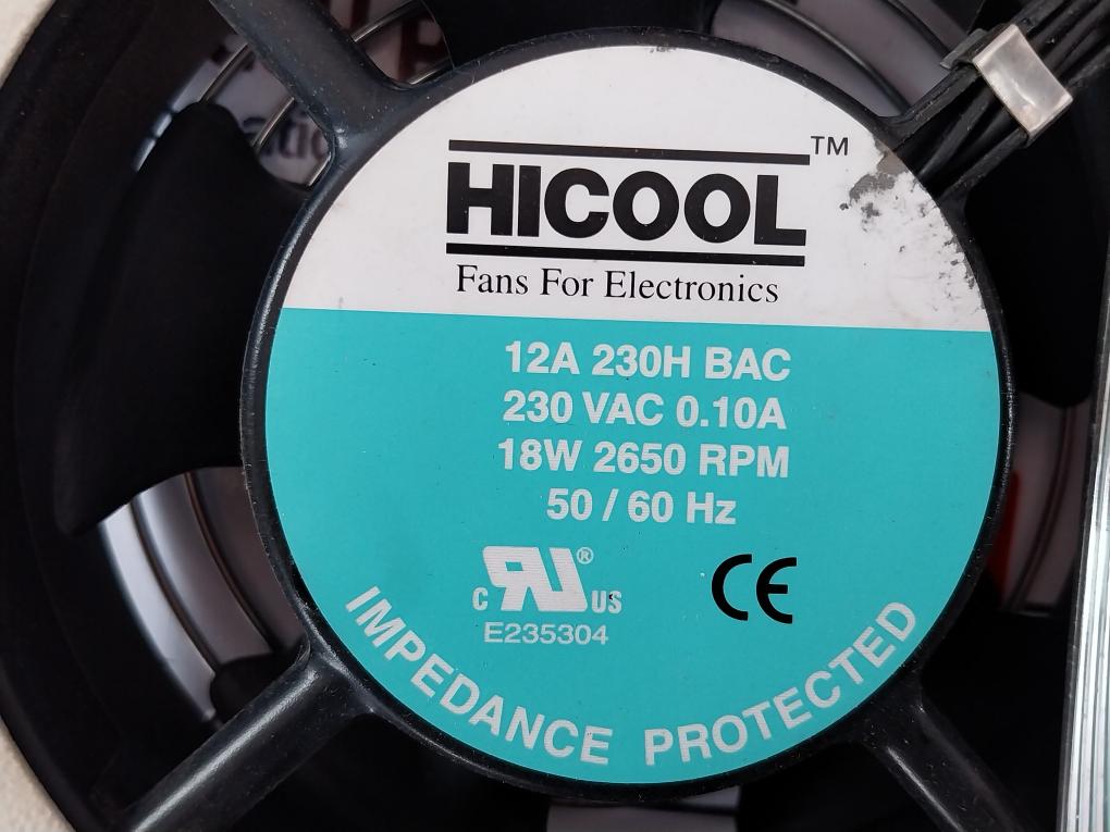 Hicool 12A 230H BAC Compact Axial Fan 0.10A 230Vac 18W 50/60Hz