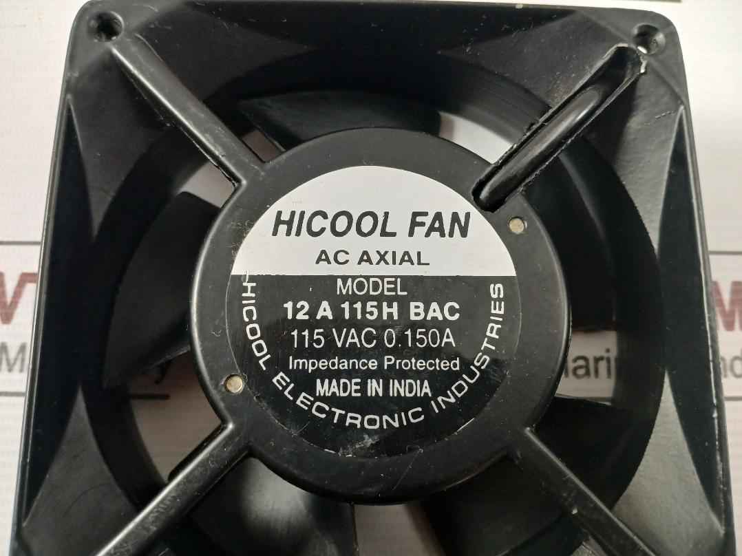 Part No. 12 A 115H Bac Ac Axial Fan 115Vac/0.150A Brand Hicool