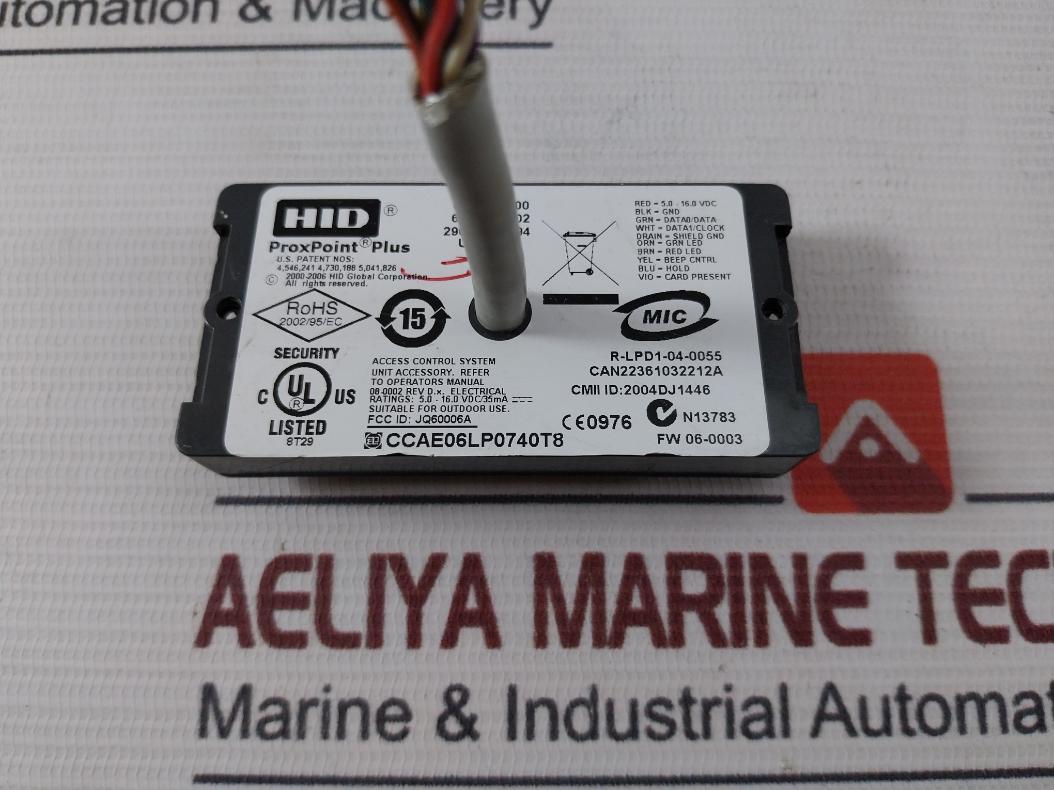 Hid 6005Bgb00 Proxpoint Plus Proximity Reader With Wiegand Output