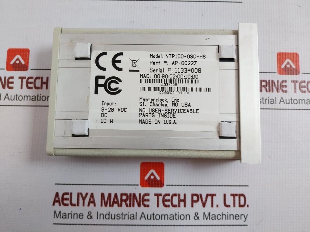 High Stability Network Time Protocol Server 9-28Vdc Masterclock Ntp100-osc-hs