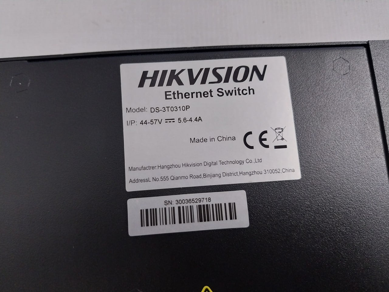 Hikvision Ds-3T0310P 4/8 Series Ethernet Switch Set 600V