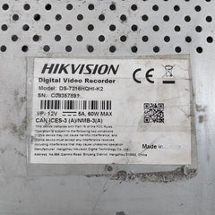 Hikvision Ds-7216Hqhi-k2 Digital Video Recorder Dvr 12V 5A, 60W