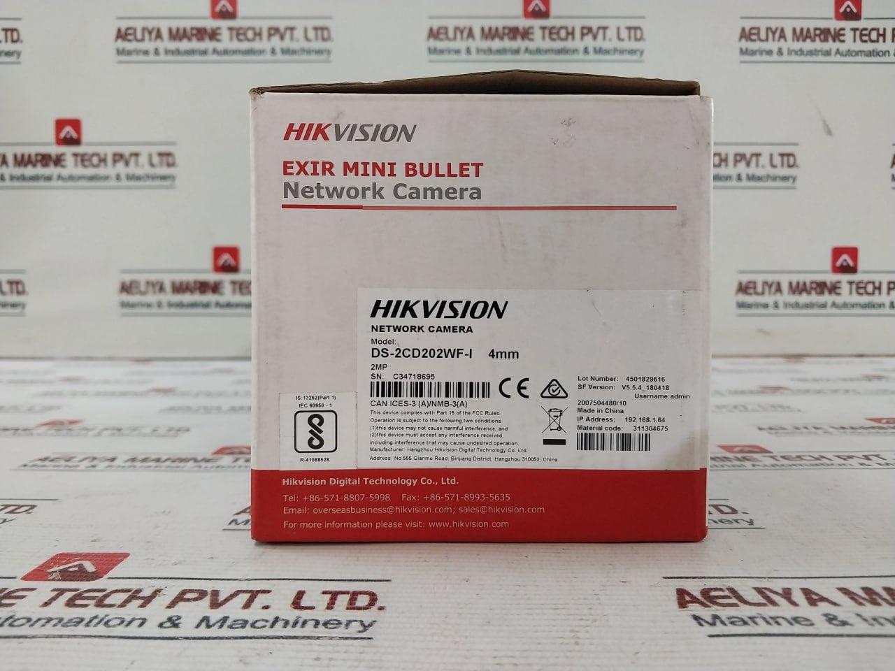 Hikvision Ds-2Cd202Wf-i Exir Mini Bullet Network Camera H.265+ 4Mm 2Mp