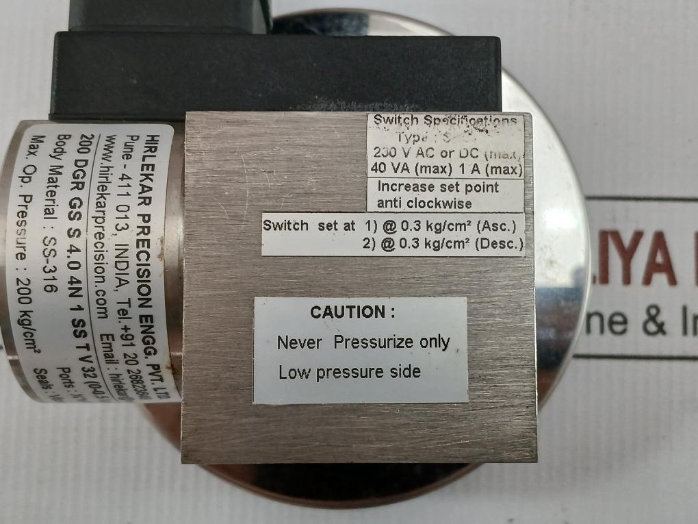 Hirlekar Precision Differential Pressure Gauge 200 Dgr