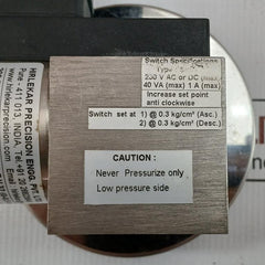 Hirlekar Precision Differential Pressure Gauge 200 Dgr