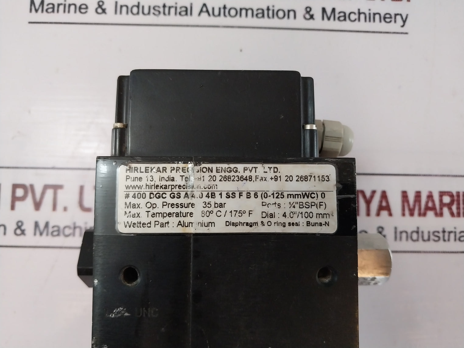 Hirlekar Precision Spdt Pressure Gauge 0-125 Mmwc