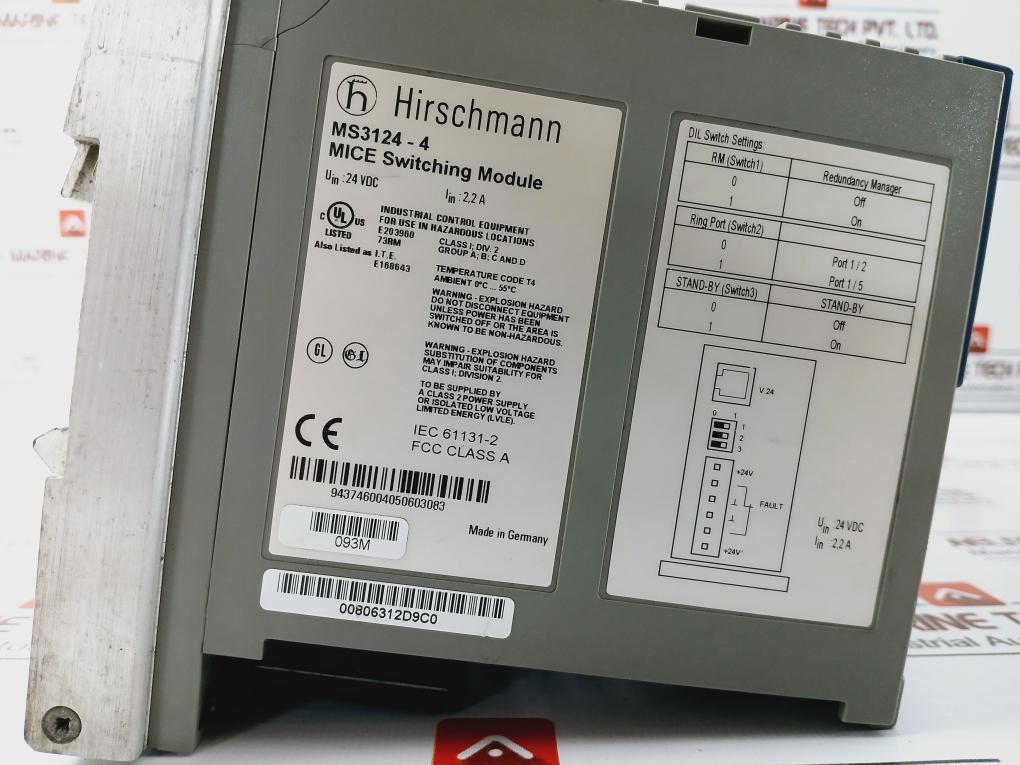 Hirschmann Mm2-4tx1 Media Module, 4x Rj45 10/100 Mbps Ports, 943722101