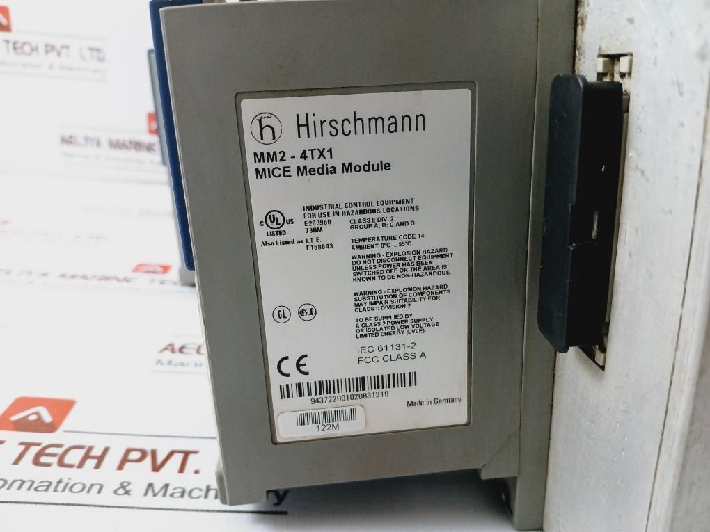 Hirschmann Mm2-4tx1 Media Module, 4x Rj45 10/100 Mbps Ports, 943722101