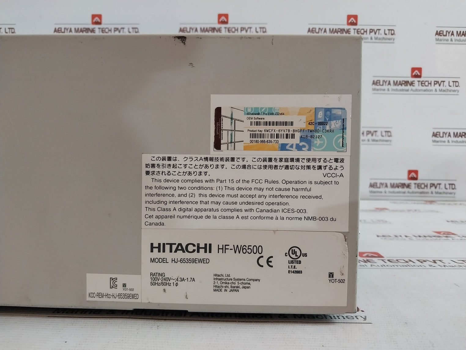 Hitachi Hf-w6500 Industrial Computer Cpu Hj-65359Ewed Ac100V–240V 50/60 Hz