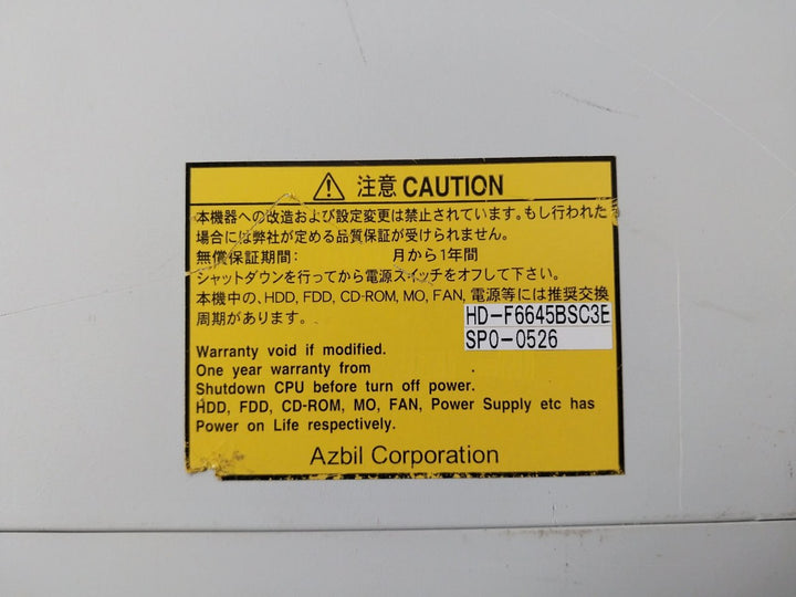 Hitachi Hf-w6500 Industrial Computer Hj-65359Ewed Yt10-13 50Hz/60Hz Yot-502