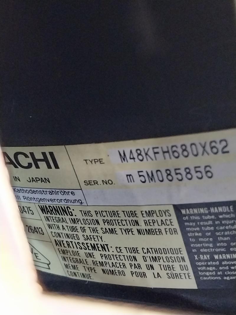 Hitachi M48Kfh680X62 Monitor Display And Honeywell Hi Res Crt Cable 120-240V