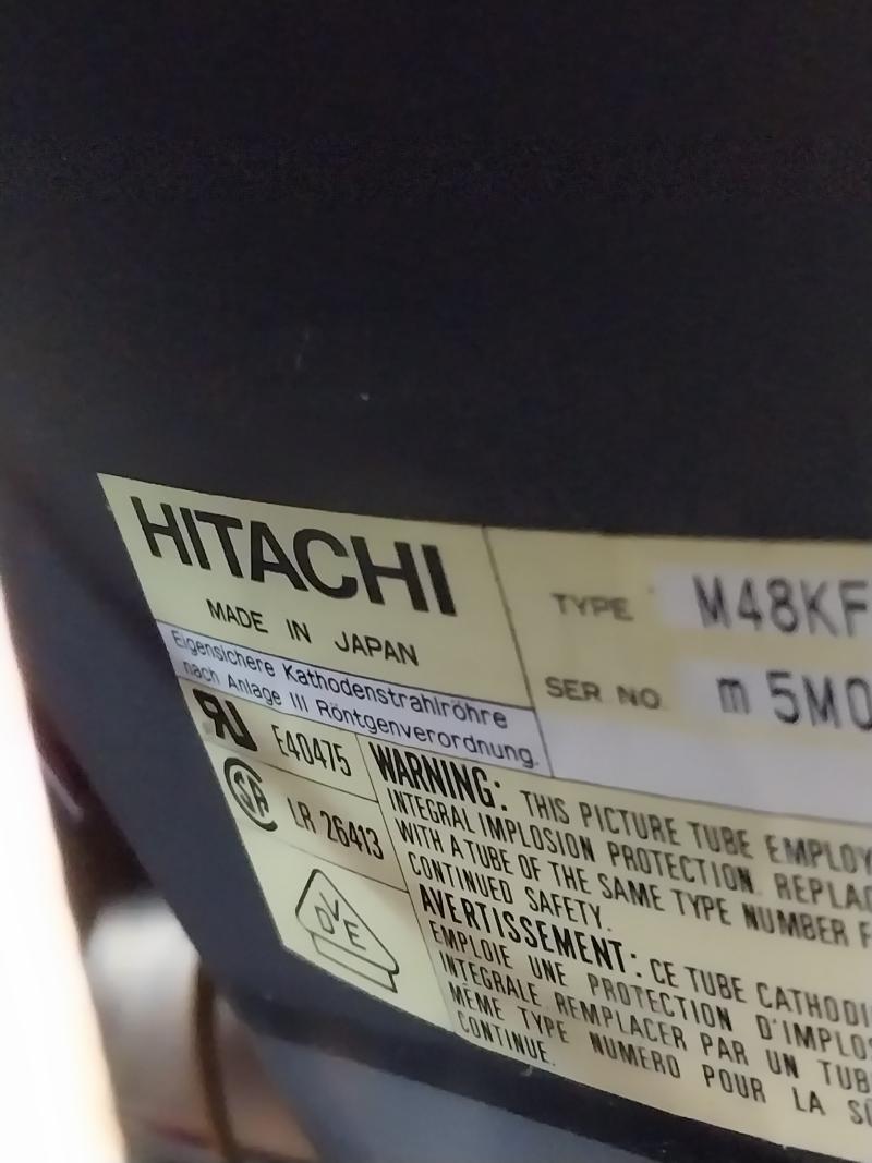 Hitachi M48Kfh680X62 Monitor Display And Honeywell Hi Res Crt Cable 120-240V