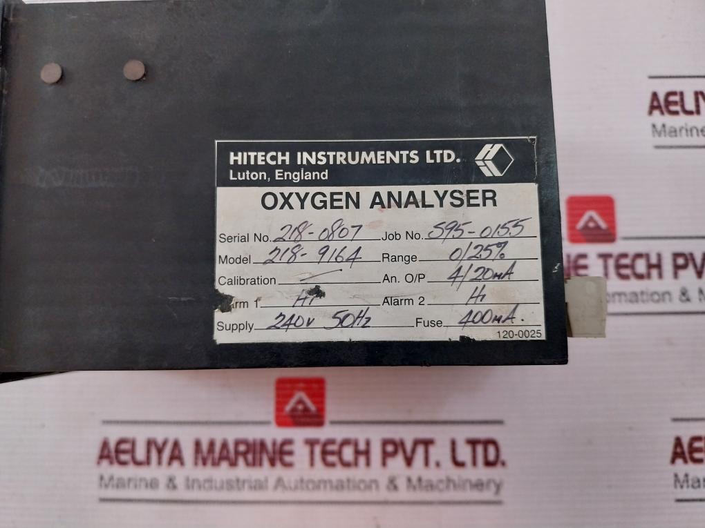 Hitech Instruments G1000 Oxygen Analyser 240V 50Hz