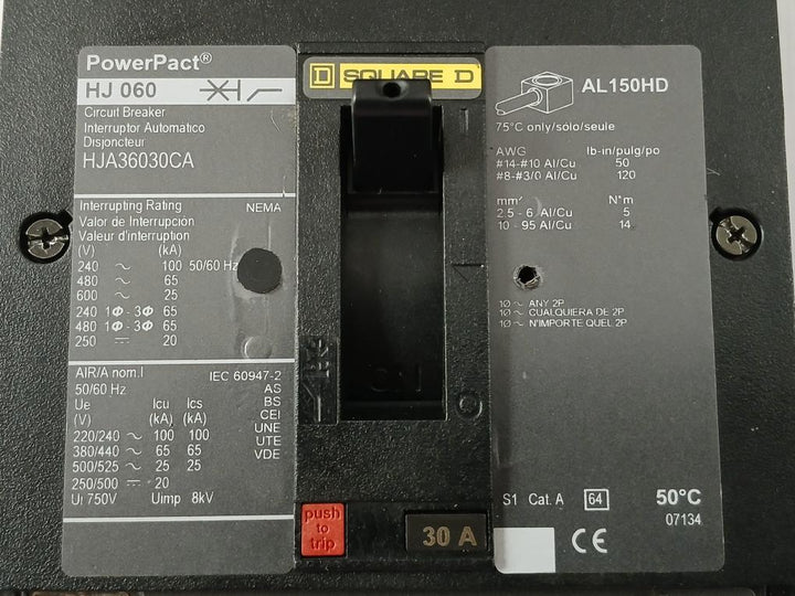 Hj-060 3-pole Molded-case Circuit Breaker 750V 50/60Hz Square D