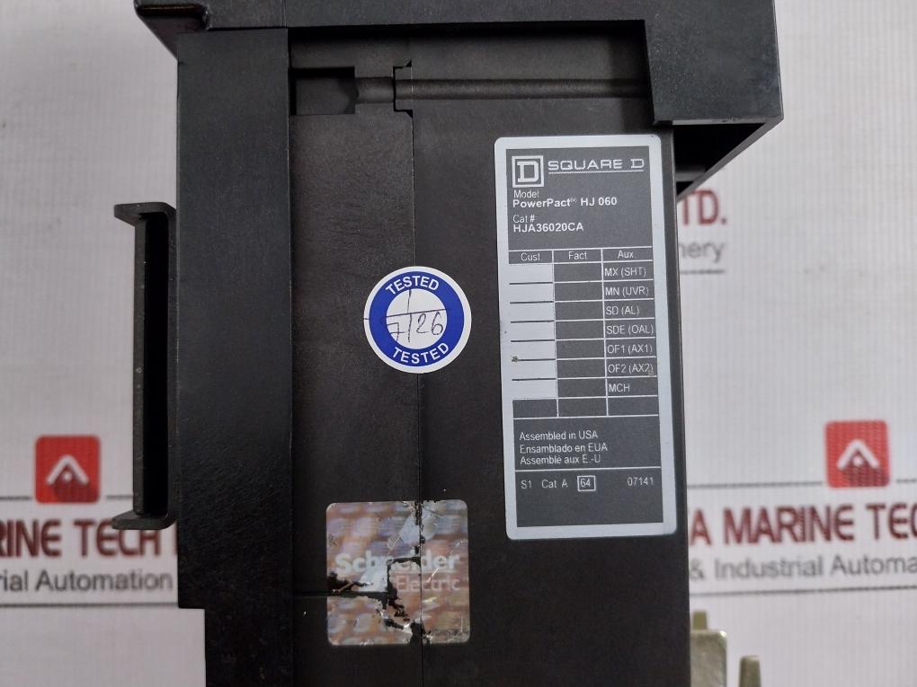 Hja36020Ca Square D 3-pole H-frame Molded Case Circuit Breaker Ii-550A In-20A
