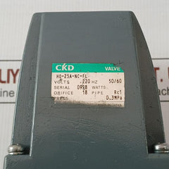 Ho-25A-nc-fl Ckd Ac220V 50/60Hz 0.3Mpa Solenoid Valve
