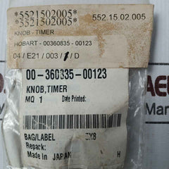 Hobart 360835-123 Timer Control Knob